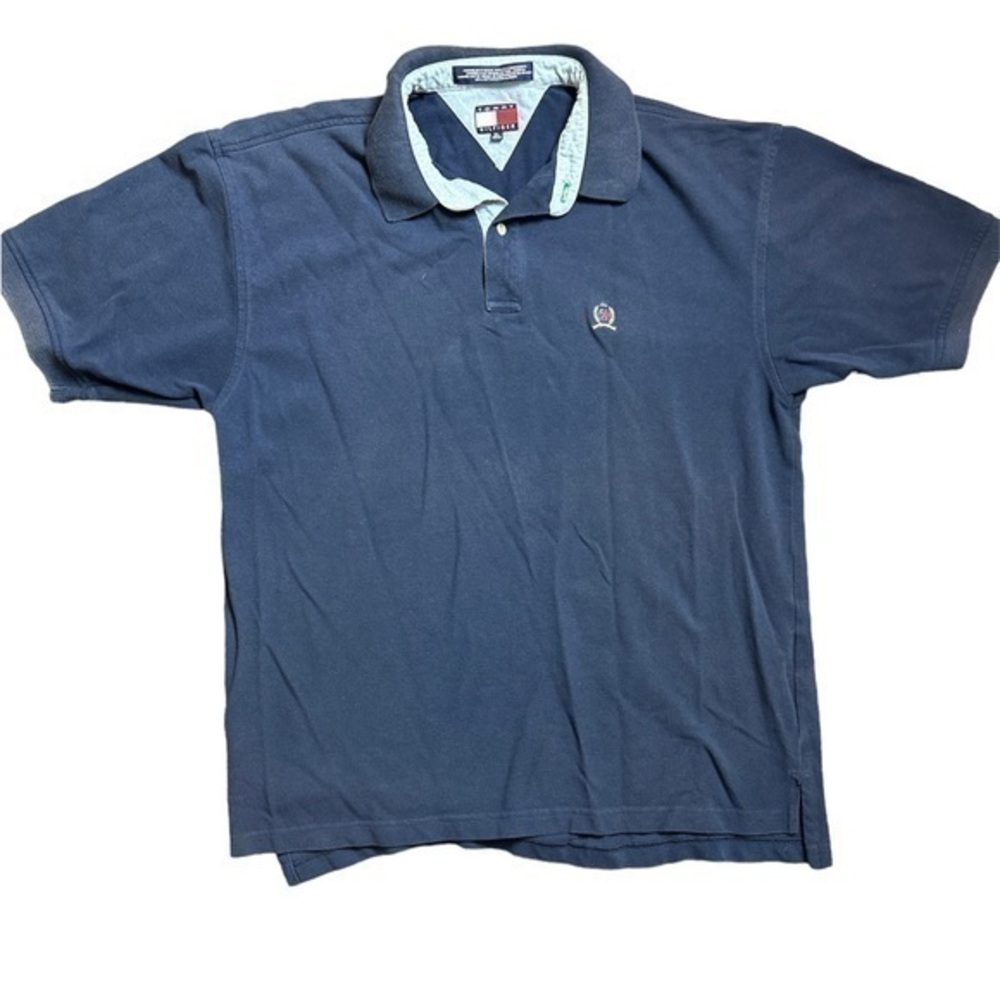 Vintage 90’s Men’s Tommy Hilfiger Navy Short Sleeve Polo Shirt Size XL